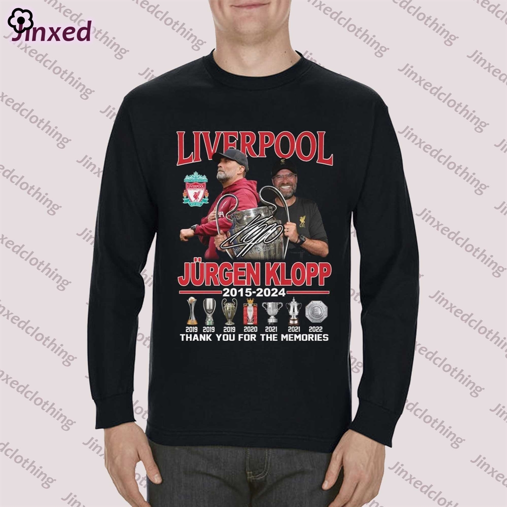 Liverpool Jurgen Klopp 2015 – 2024 Signature Thank You For The Memories T-shirt 